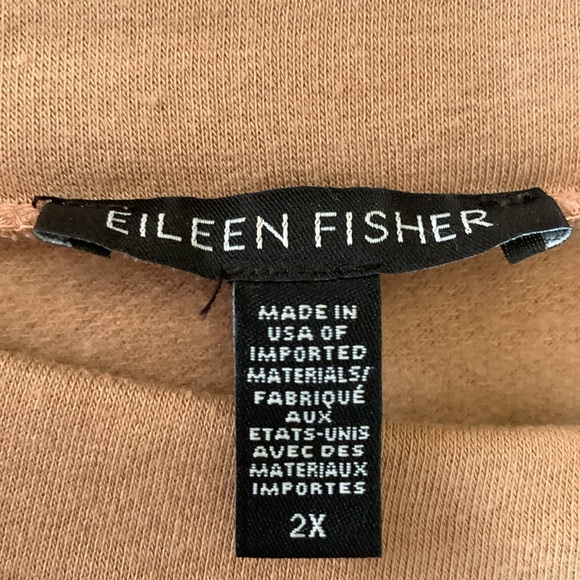 Eileen Fisher Women Sweatshirt Tan Brown Lyocell Organic Cotton Tunic size 2x - Picture 5 of 6